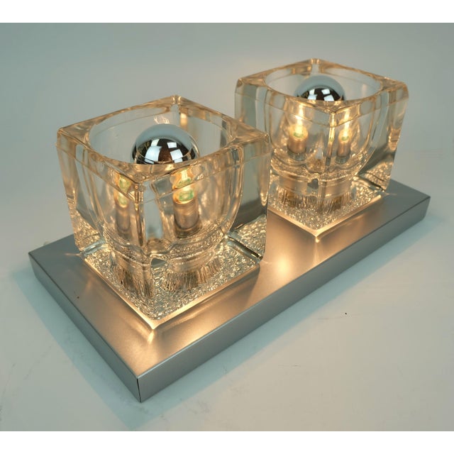 Vintag Sconce with Two Glass Cubes from Peill & Putzler, 1960s For Sale - Image 11 of 13
