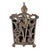 Black Antique 1920s Art Deco Magazine Rack W/ Constructivist Style Geometric Motif & Ornate Cast Iron Gazelle End Panels For Sale - Image 8 of 18