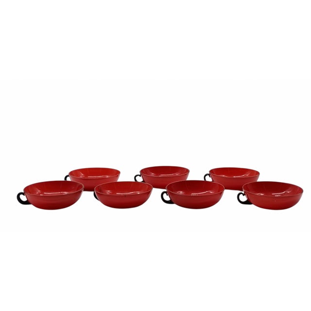 1940s Vintage Italian Fruit Salad Bowls by Napoleone Martinuzzi for Venini, 1940s, Set of 7 For Sale - Image 5 of 12