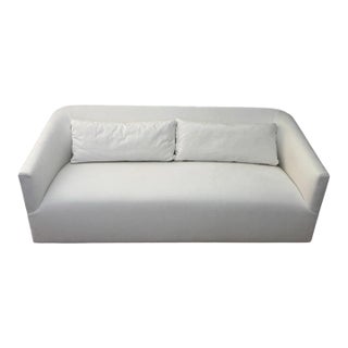 Restoration Hardware 1950s Italian Shelter Arm Sofa – White Upholstery For Sale