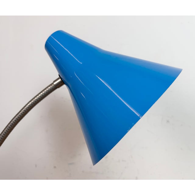 Industrial German Blue Workshop Table Lamp from Reif Dresden, 1960s For Sale - Image 9 of 18