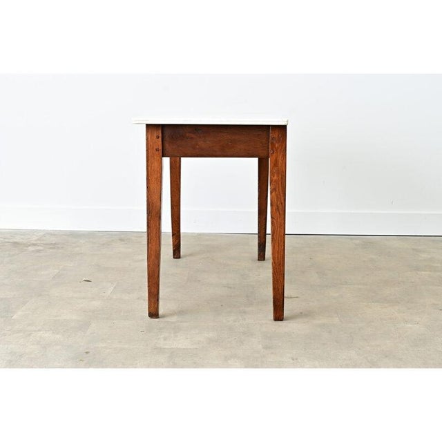 French 19th Century Oak & White Marble Console For Sale - Image 15 of 15
