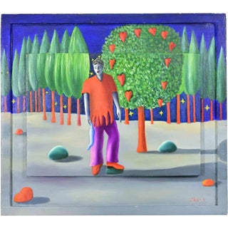 Paolo Scheggi, The Young Opera Singer, Oil Painting, 1990s For Sale