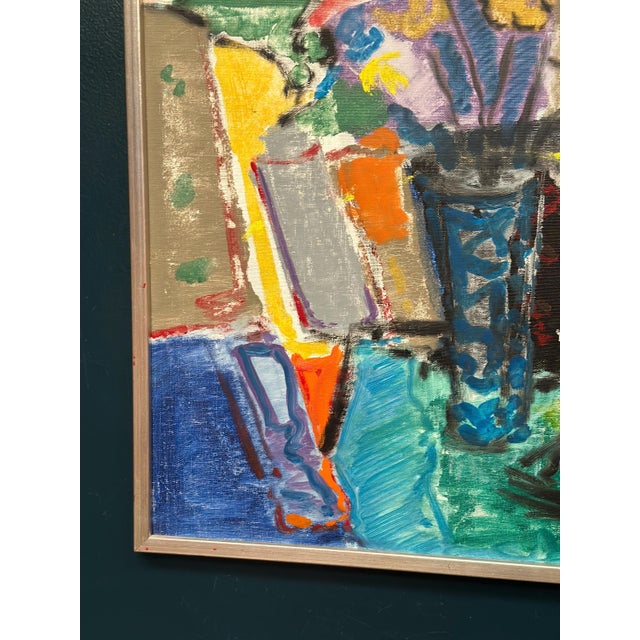 Eric With, Still Life with Flowers, 1950s, Oil Painting on Canvas, Framed For Sale - Image 7 of 17