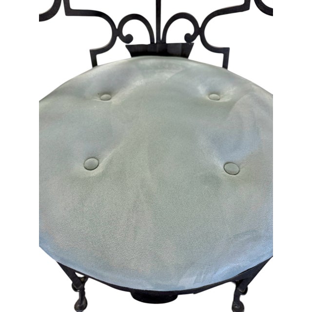 Mid-20th Century French Neoclassical Art Deco Wrought Iron Armchairs in the Manner of Gilbert Poillerat - Pair For Sale - Image 12 of 17