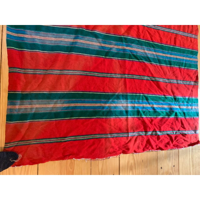 Red 1970s Vintage Mexican Saltillo Wool Serape Blanket For Sale - Image 8 of 10