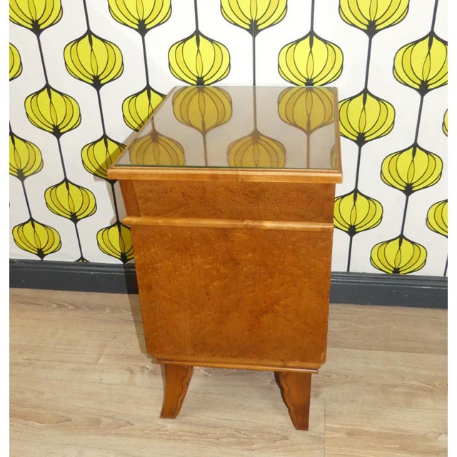 Vintage Night Cabinets with Lacquer Drawer & Door Glass Plate Nostalgia, Set of 2 For Sale - Image 6 of 18