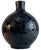 Late 20th Century Large 16 In, Tall Bulbous Black Ceramic Leaf Design Vase For Sale - Image 5 of 14