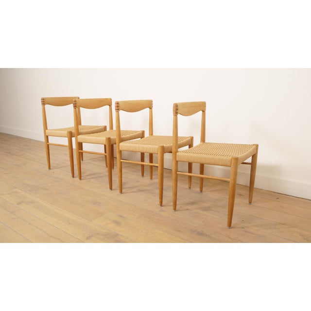 Wood Vintage Oak Dining Chairs by H.W. Klein for Bramin, 1950s, Set of 4 For Sale - Image 7 of 15