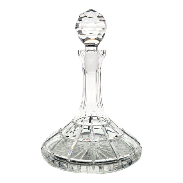 Late 20th Century Atlantis Viana Lead Crystal Ships Decanter With Stopper For Sale