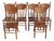 Set of Six Vintage Oak Pressback Dining Room Chairs ~ French Country 2of 2 For Sale