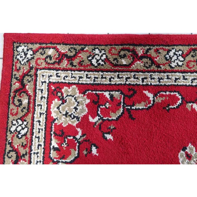 Red 1970s Vintage French Savonnerie Rug 4.2' X 6.5' For Sale - Image 8 of 13