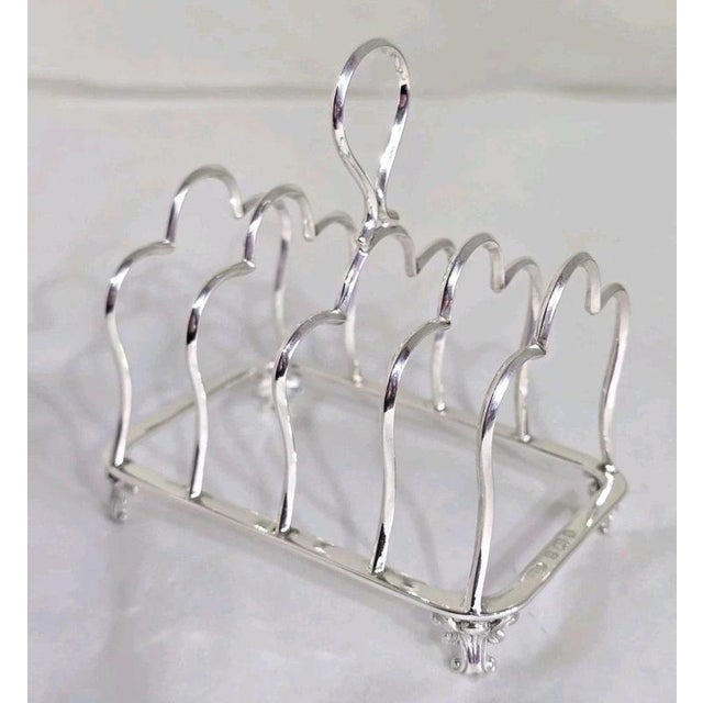 Antique Edwardian Sterling Silver Five-Bar Toast Rack from Marples & Co., 1901 For Sale - Image 11 of 18