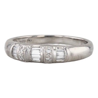0.27ctw Diamond Wedding Band 950 Platinum Stackable Ring Size 6.5 For Sale