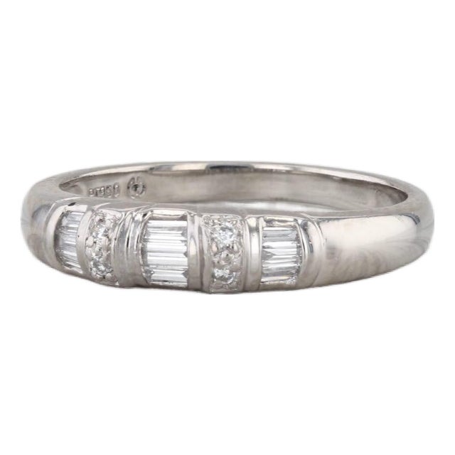 0.27ctw Diamond Wedding Band 950 Platinum Stackable Ring Size 6.5 For Sale