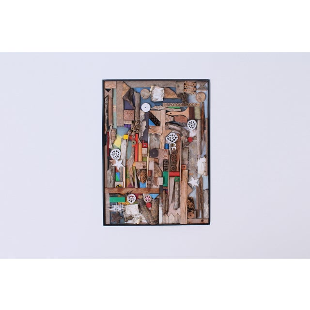 Very expressive wall sculpture / material painting that evokes the pure, ‘naive’ and unsophisticated stylings and patterns...