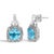 Contemporary Sterling Silver Cushion Cut Blue Topaz and Diamond Accent Geometric Dangle Earrings For Sale - Image 3 of 4