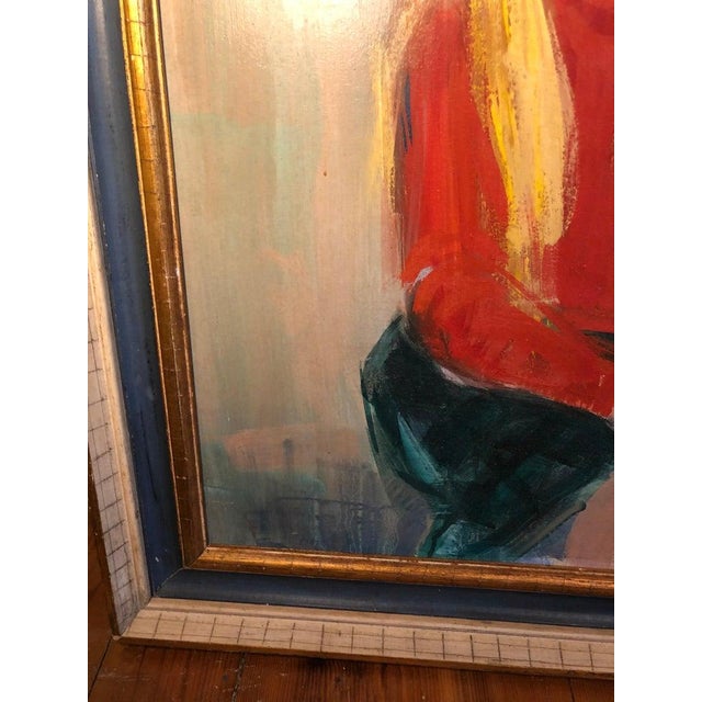 Large Mid Century Portrait of a Girl For Sale - Image 10 of 12