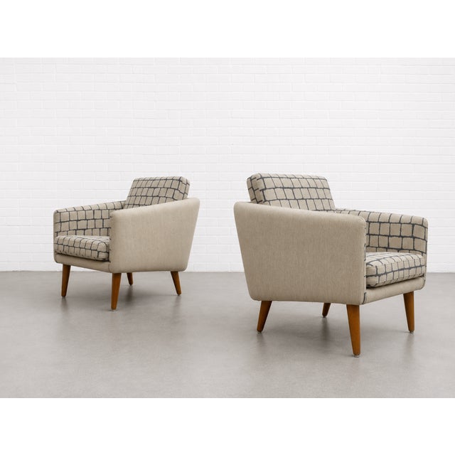 Gray Pair - Danish Mid Century Modern Teak + Wool Armchairs, C. 1960’s For Sale - Image 8 of 14