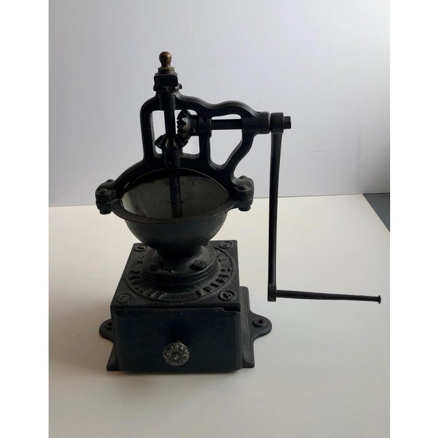 Metal Antique, 19th C. Peugeot Frères Brevetés French Coffee Grinder Table Sculpture, c.1895 For Sale - Image 7 of 13