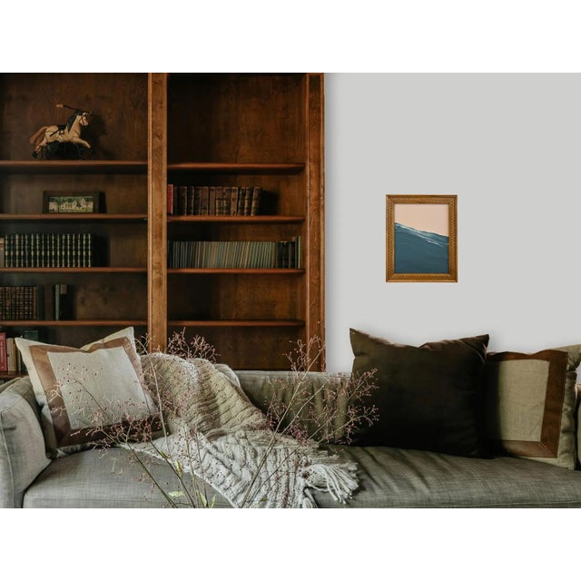 Abstract “Lavender Waves" Abstract Art in Antique Frame, Seascape Painting Wall Art by JTS For Sale - Image 3 of 10