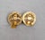 1980s Vintage 1980s Signed Lanvin Paris Goldtone & Rhodium Plated Round Domed Clip Earrings-2 Pieces For Sale - Image 5 of 7