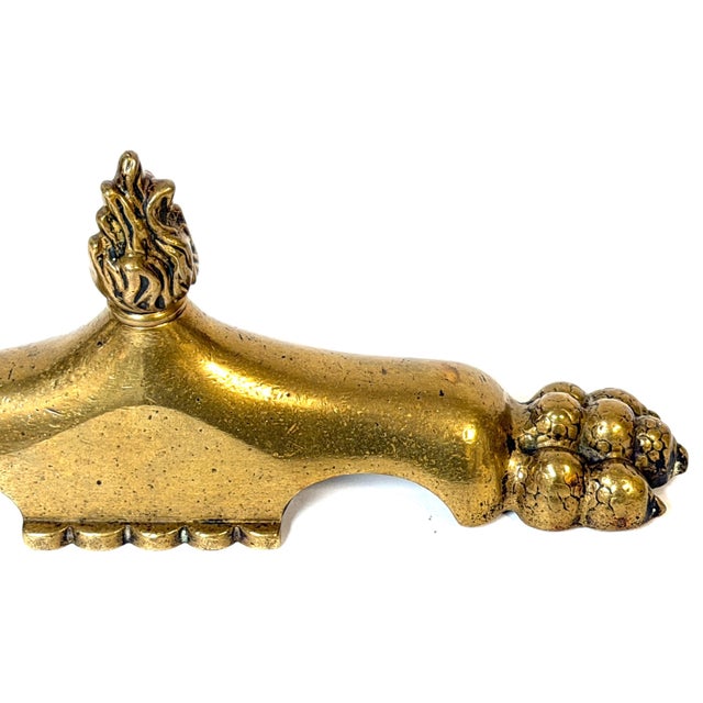 Antique English Brass and Iron Fire Stop Paperweight Signed CSJ - Circa 1850 For Sale - Image 9 of 16