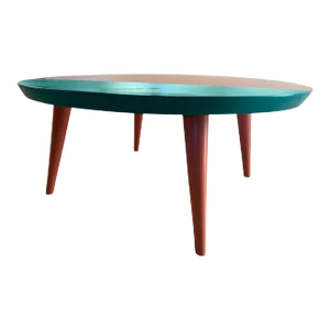 Russell Wright for Conant Ball Coffee Table in Coral and Teal