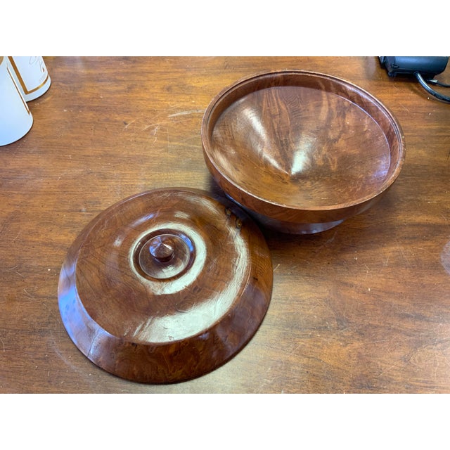 Late 20th century covered burlwood bowl,