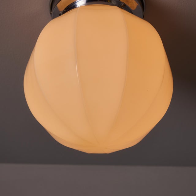 1940s Finnish Geometric Glass and Metal Wall or Ceiling Lamp in the Manner of Paavo Tynell For Sale - Image 15 of 18