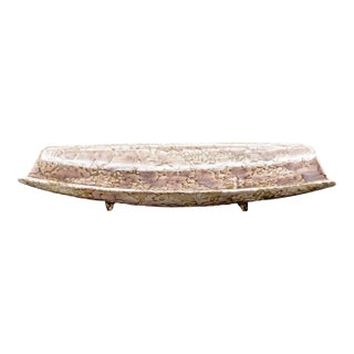 Vintage Stangl Pottery Mid-Century Mottled Purple Glaze Footed Bread Serving Tray For Sale