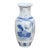 Vintage Blue & White Baluster Floral Vase For Sale