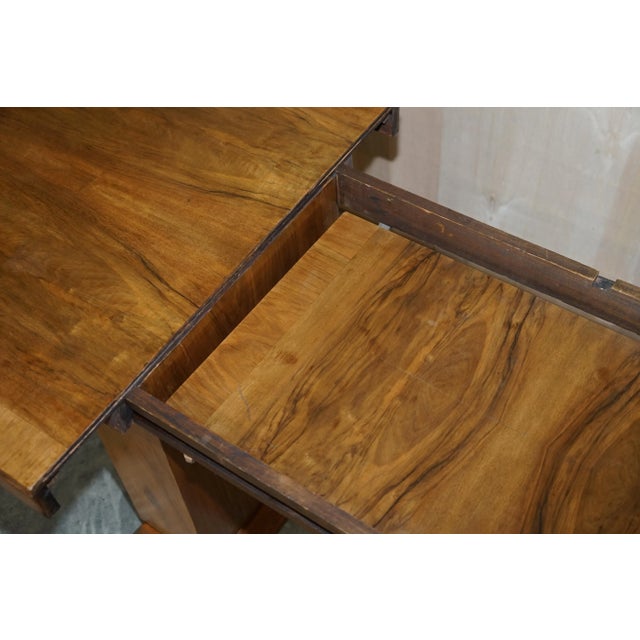 Antique Art Deco Quarter Cut Walnut Extending Dining Table, 1920s For Sale - Image 12 of 18