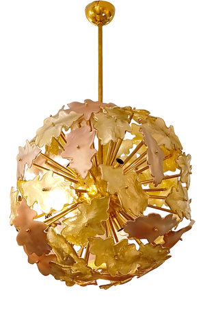 Golden Leaf Pendant Lamp, 1950s