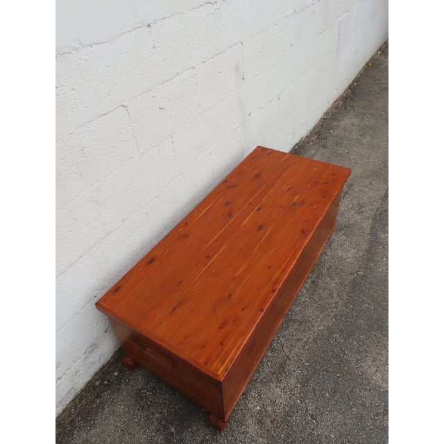 Early 1900s Solid Cedar Hope Chest Blanket Trunk Bench 6305 For Sale - Image 4 of 16
