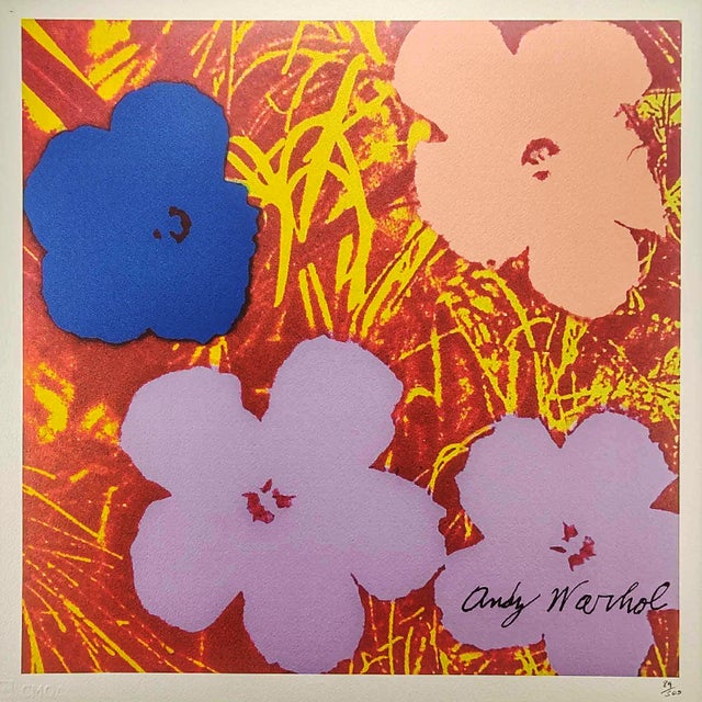Andy warhol "flowers" limited edition lithograph by cmoa. limited edition lithograph n 89/500 - numbers signed in pencil....