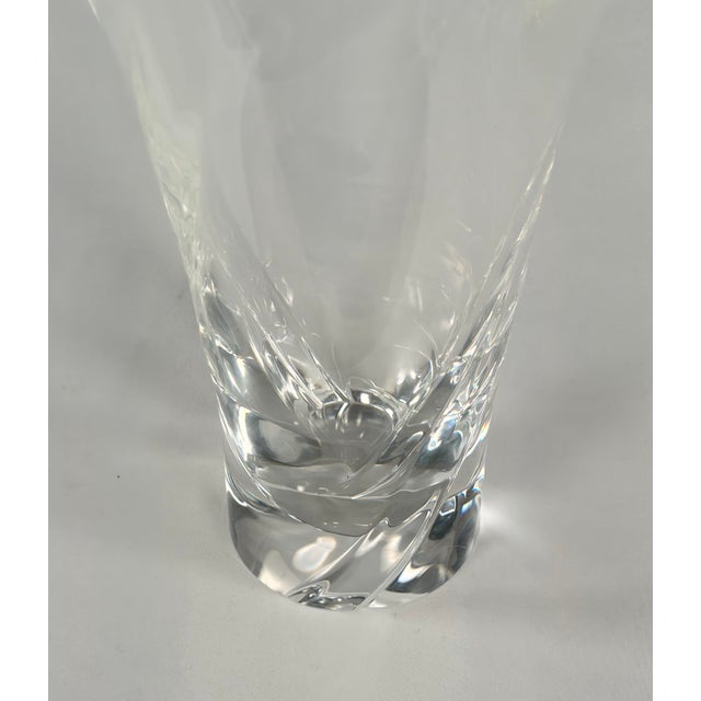 Modern Vintage Steuben Large Crystal Spiral Vase For Sale - Image 3 of 3