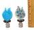 Pair of 21st Century Abstract Art Glass Turquoise & Silver Color Lamp Finials For Sale - Image 4 of 5