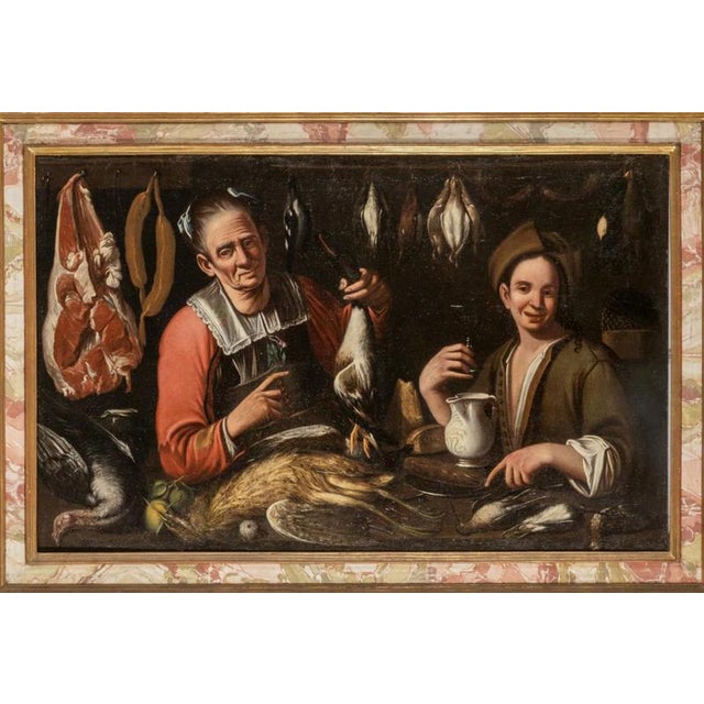 Francisco López Caro, FEMALE POULTERER, Oil on Canvas For Sale - Image 6 of 7