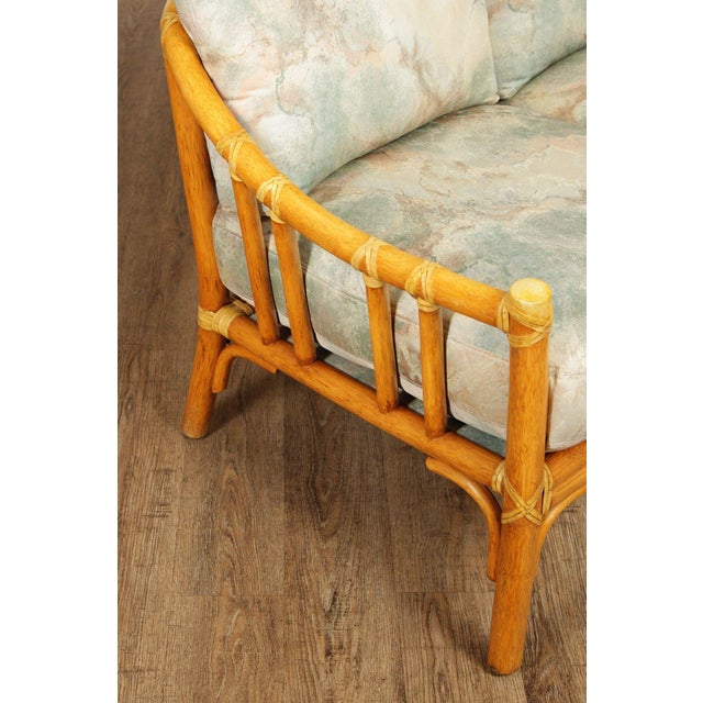 McGuire Organic Modern Rattan Three Cushion Sofa For Sale - Image 9 of 18