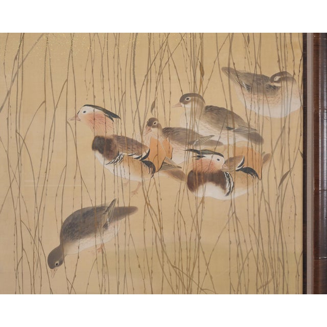 Japanese Taishō/Shōwa Painting Flock of Ducks in Winter Pond For Sale In Sacramento - Image 6 of 18