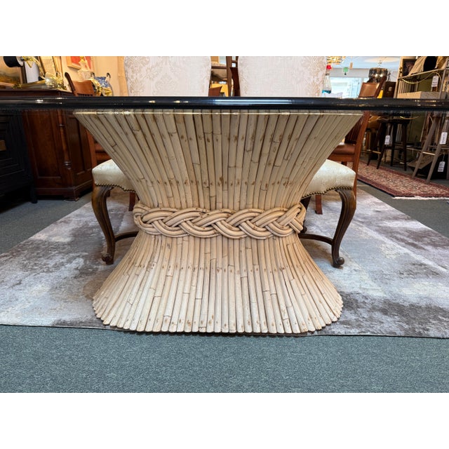 Tan Circa 1960 McGuire Fine Furniture Sheaf of Wheat Dining Table For Sale - Image 8 of 12