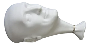 White Porcelain Man's Head Vase by Ilona Romule