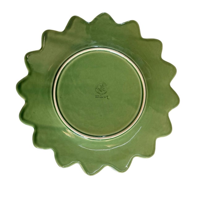 Bordallo Pinheiro Vintage Majolica Lemon Leaf Serving Plate by Bordallo Pinheiro For Sale - Image 4 of 4
