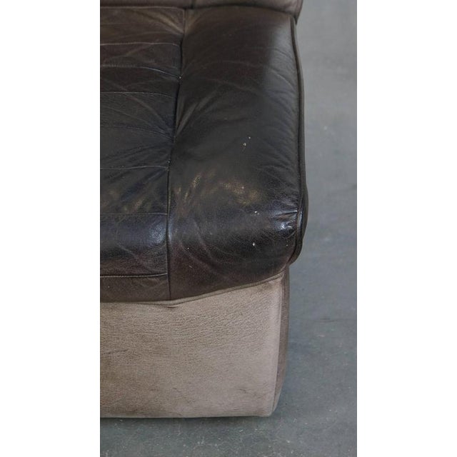 Gray Vintage Gray Leather Armchair, 1970s For Sale - Image 8 of 12
