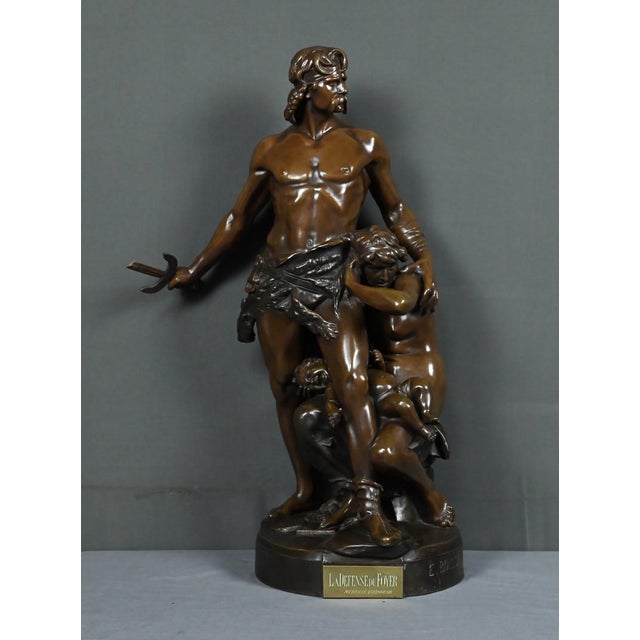 Boisseau, The Defense of the Hearth, Late 19th Century, Bronze For Sale - Image 5 of 18