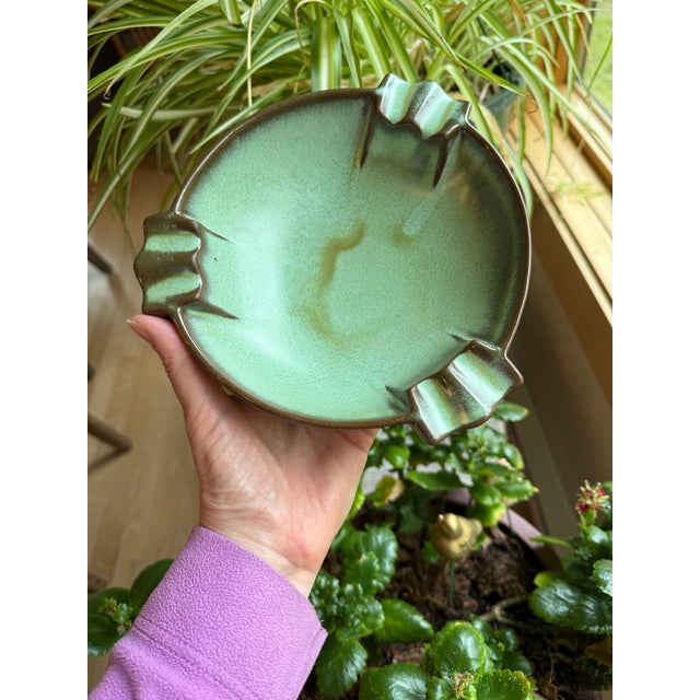 Frankoma Ashtray Green Tobacciana For Sale - Image 4 of 6