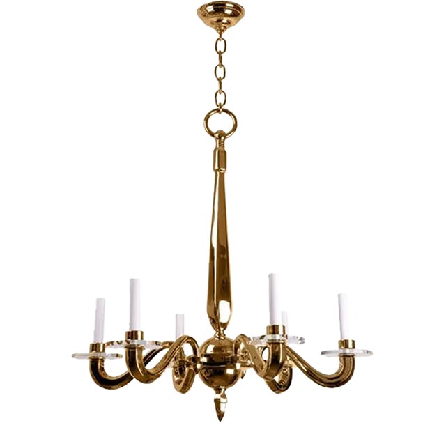 Decco Chandelier in Gold Finish For Sale