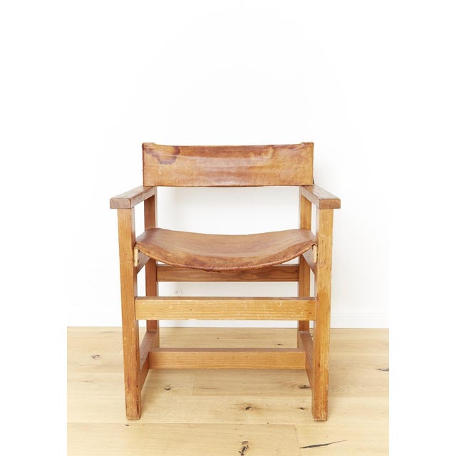 Armchair in Saddle Leather from Biosca, 1950s For Sale - Image 9 of 14