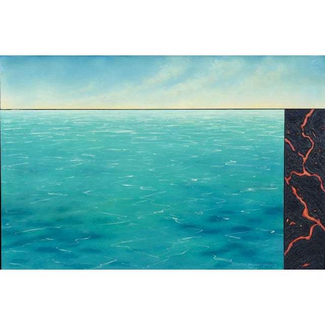 (Hawaii/Colorado, born 1954) View of the island of Hawaii, lava, water, and sky, signed lower right Clayton Bryant Young,...